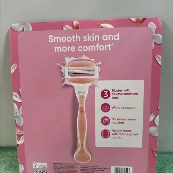 Gillette Venus Comfortglide White Tea Scent 1 Razor Plus 12 Cartridges NEW - Picture 5 of 7